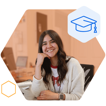 student success coach sitting at a desk