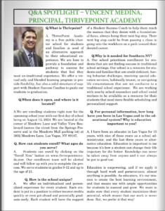 Vince Medina Principal ThrivePoint Academy Nevada in Latin Chamber of Commerce Magazine